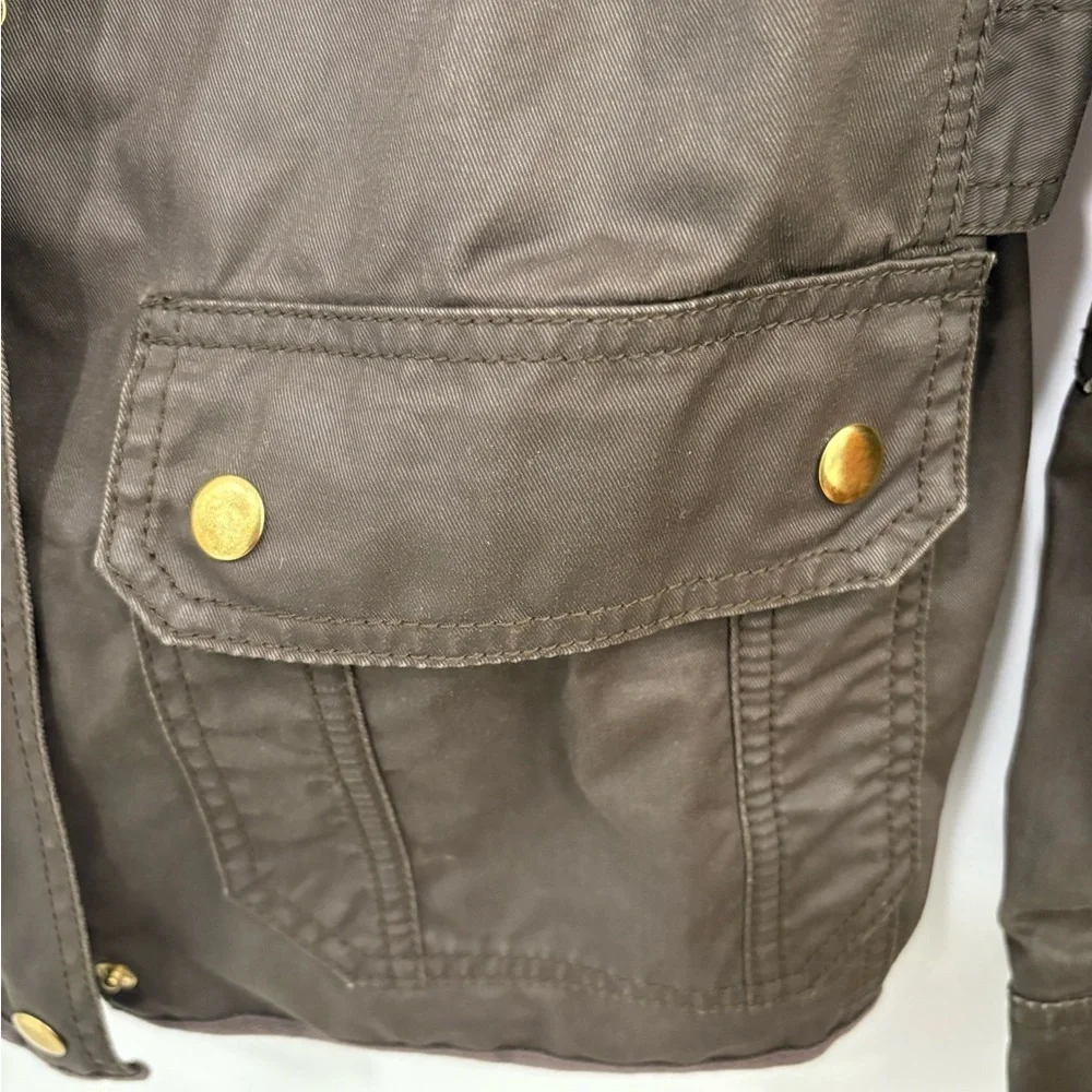 J. Crew Downtown Olive Green Utility Waxed Field Jacket Size XS
